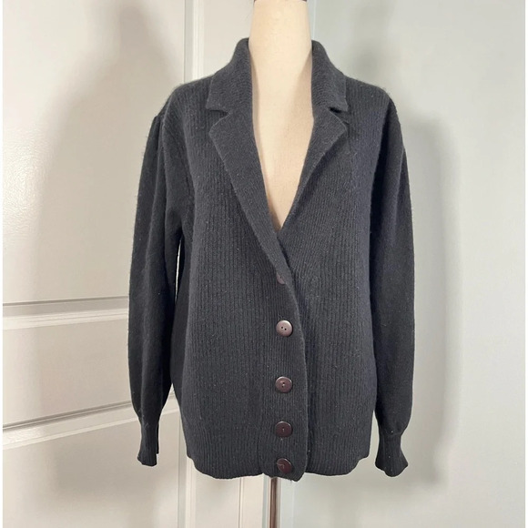 Richard and Company Vintage puff sleeves lambswool blend cardigan size M - Picture 5 of 10